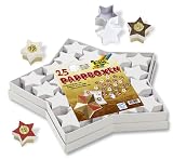 Folia 32500 - Pappschachteln Sterne 25 teilig weiss Weihnachten