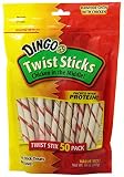 Dingo Twist Treat Sticks, Rawhide Chews With Chicken.10 OZ (50-PACK) (P-45022)