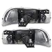 Brock Replacement Driver and Passenger Set Halogen Headlights Compatible with 1999-2006 Sierra 2007 Sierra Classic Pickup Truck 15850351 15850352