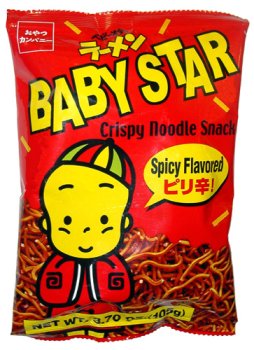 Baby Star - Crispy Noodle Snack (Spicy Flavor) 3.7 Oz. by Oyatsu Company