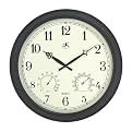 Indoor-Outdoor Round Weather Gauge Clock