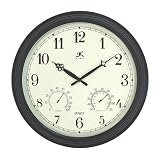 Indoor-Outdoor Round Weather Gauge Clock