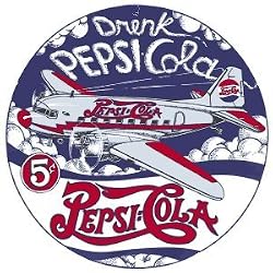 Pepsi-Cola DC 3 Airplane Porcelain Refrigerator Magnet