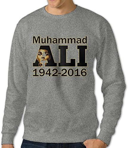 VINCEIE Men's Boxer Muhammaly Memorabilia Long Sleeve Hoodie Ash M