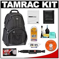 Tamrac 3385 Aero Speed Pack 85 Photo / Laptop Digital SLR Camera Backpack (Black) + Accessory Kit for Canon Rebel T3, T3i, T1i, T2i, EOS 60D, 50D, 5D, 7D, Nikon D3000, D3100, D5000, D7000, D300s, Olympus Evolt E-5, E-30, E-620 and Sony Alpha A560, A580, A33, A55