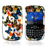 For Blackberry Curve 8520 8530 Hard Case Colorful Butterfly