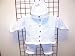 Tweed Pants | Game Pants - Cpk641bw, Knitted on Hand Knitting Machine Then Finished By Hand Crochet Infant Boys Outfit, Containing White, Blue Tweed Cotton Boys Cardigan Sweater, Pant, Hat Set