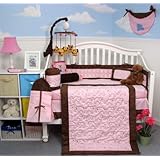 Boutique Suede Elephant Stitch 10 Pieces Baby Crib Bedding Set ** Reversible Into 2 Designs **