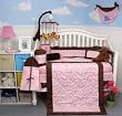 Boutique Suede Elephant Stitch 10 Pieces Baby Crib Bedding Set ** Reversible Into 2 Designs ! **