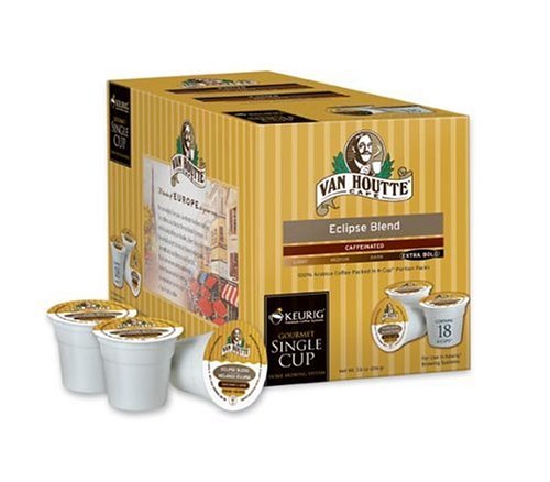 Van Houtte Coffee, Eclipse Blend Extra Bold, K-Cups for Keurig Brewers, Box of 18