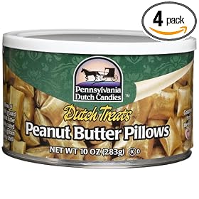 Pennsylvania Dutch Candies Peanut Butter Pillows, 10-Ounces Tins (Pack of 4)
