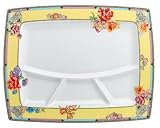 Versace by Rosenthal Hot Flowers 11-by-14-Inch Divided Dinner Plate