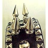 24 Inch Black Leather Spiked Dog Collar 1 Spikes