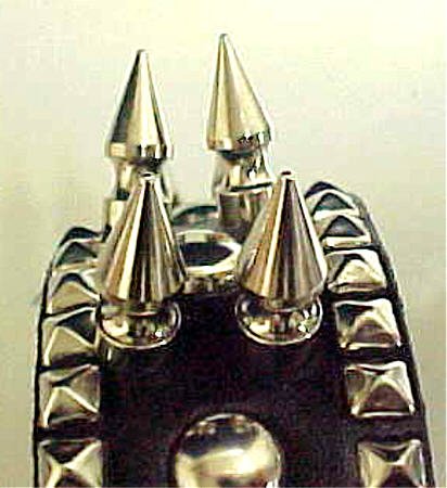 24 Inch Black Leather Spiked Dog Collar 1 Spikes