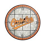Baltimore Orioles 12-Inch Art Glass Clock