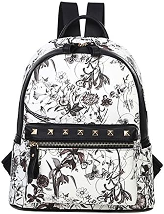 Egelbel Girls Women Faux Leather Printing Floral Backpack