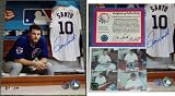 Ron Santo Signed Cubs 8x10 Photo of Kerry Wood Sitting By Santo Jersey 2003 NLCS
