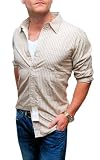 Polo Ralph Lauren Double RL RRL Mens Cotton Shirt Brown Cream Stripe Large