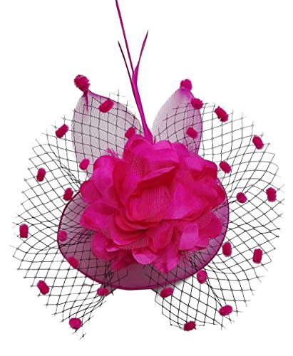 Coolwife Womens Fascinator Veil Flower Cocktail Tea Party Headwear