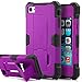 SKYLMW iPhone 4 Case, iPhone 4S Case, Powerful Protection [Built in Kickstand], Hybrid Hard Soft Durable Bumper Case Armor Case Back Cover Case for Apple iPhone 4 4S Purple