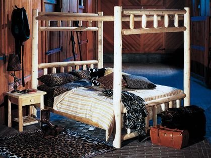 Kitchen: Canopy Twin Cedar Log Bed