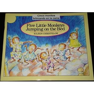 Five Little Monkeys Jumping on the Bed / Cinco monitos brincando en la cama [Handmade Bilingual, Dual-Language, English AND Spanish Book]