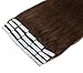 16-24 Inch Color Long 17 Colors 5 Length Tape in Premium Remy Human Hair Extensions_20 Pcs Set 70g Weight Straight Women Beauty Salon Style Design (18inch 40g with 20pcs, 04 medium brown)