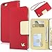 iPhone 6 Case,(4.7),[Upgraded-Opened Volume and Power Button Ports,no Break Issues] By HiLDA,Wallet Case,PU Leather Case,Credit Card Holder,Flip Cover Skin[Red]