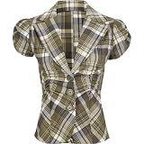 FULL TILT Ruched Womens Jacket-Top - Olive Combo