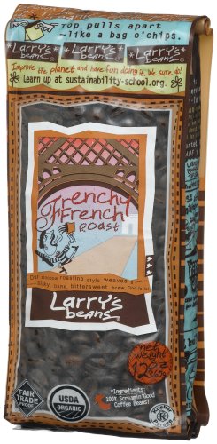 Larry's Beans Fair Trade Organic Coffee, Frenchy French Roast, Whole Bean, 12-Ounce Bags (Pack of 3)