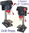 Portable 5 Speed 1/2" Drill Press Bench Machine 13MM Chuck