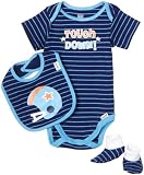 Lamaze Baby-Boys Newborn 3 Piece Touchdown Football Bodysuit Set, Blue, 3-6 Months