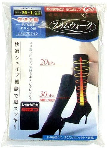 スリムウォーク ソックス ブラック お試しプライスパッケージ M-L