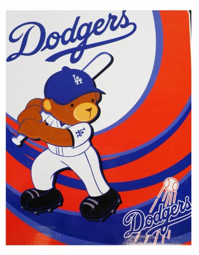 MLB Dodgers Raschel Blanket 40in x 50in - Baby Blanket