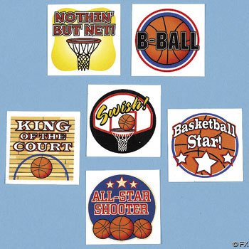 Temporary Basketball Tattoos (6 dz)