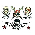 Skulls, Pirates, and Stars Temporary Tattoo Kit