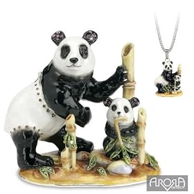 Hidden Treasures 176-HT-LIM10 Food For Thought Panda & Cub Trinket Box