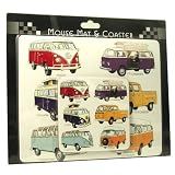 VW Camper Van Mouse Mat and Coaster Set'