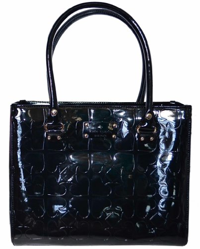 Cheap Kate Spade Black Patent Leather Quinn Tote Handbag - Embossed Ace of Spades Collection