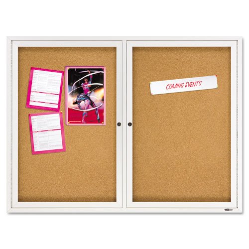 Quartet Enclosed Bulletin Board Natural CorkFiberboard 48 x 36 Aluminum Frame -- Sold as 2 Packs of - 1 - - Total of 2 Each