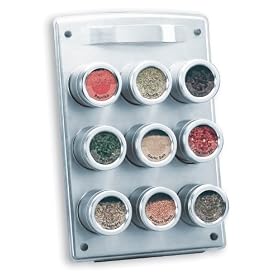<b>Kamenstein 9-Tin Magnetic Spice Rack with Easel Back</b>