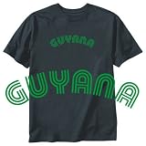 T-SHIRT BLACK  WORD GUYANA RETRO 