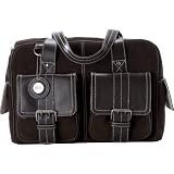 Jill-e 769404 Suede Camera Bag Medium with Brown Leather Trim (Chocolate Brown)
