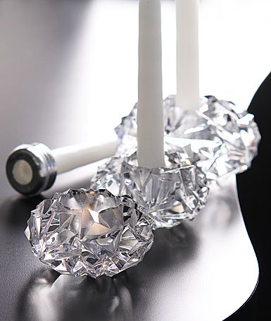 Orrefors Carat Candlestick Pair 9 1/2