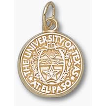 <b>Texas (El Paso) Miners "Seal" 1/2" Pendant - 14KT Gold Jewelry</b>
