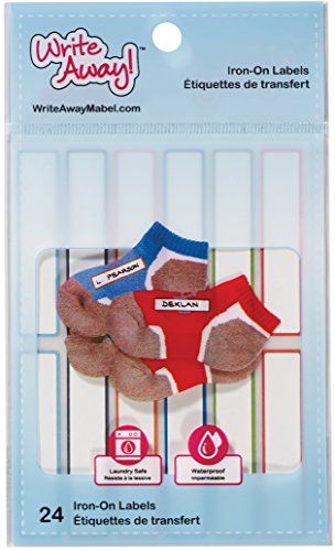 Mabel's Labels - Write Away - Iron On Clothing Labels - Washer & Dryer Safe - Boys, 24 labels