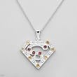 Necklace With 1.50ctw Precious Stones - Genuine Citrines and Garnets 925 Sterling silver. Total item weight 10.0g Length 16in