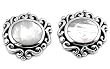 Sterling Silver White Mother of Pearl Flower Earrings