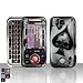 New Black Spade Ace Skull Rubber Design Motorola Rival A455 Snap on Cell Phone Case