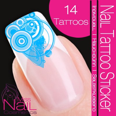 Nail Tattoo Sticker Deko Ecke / Kreis - t&uuml;rkis Preisvergleich